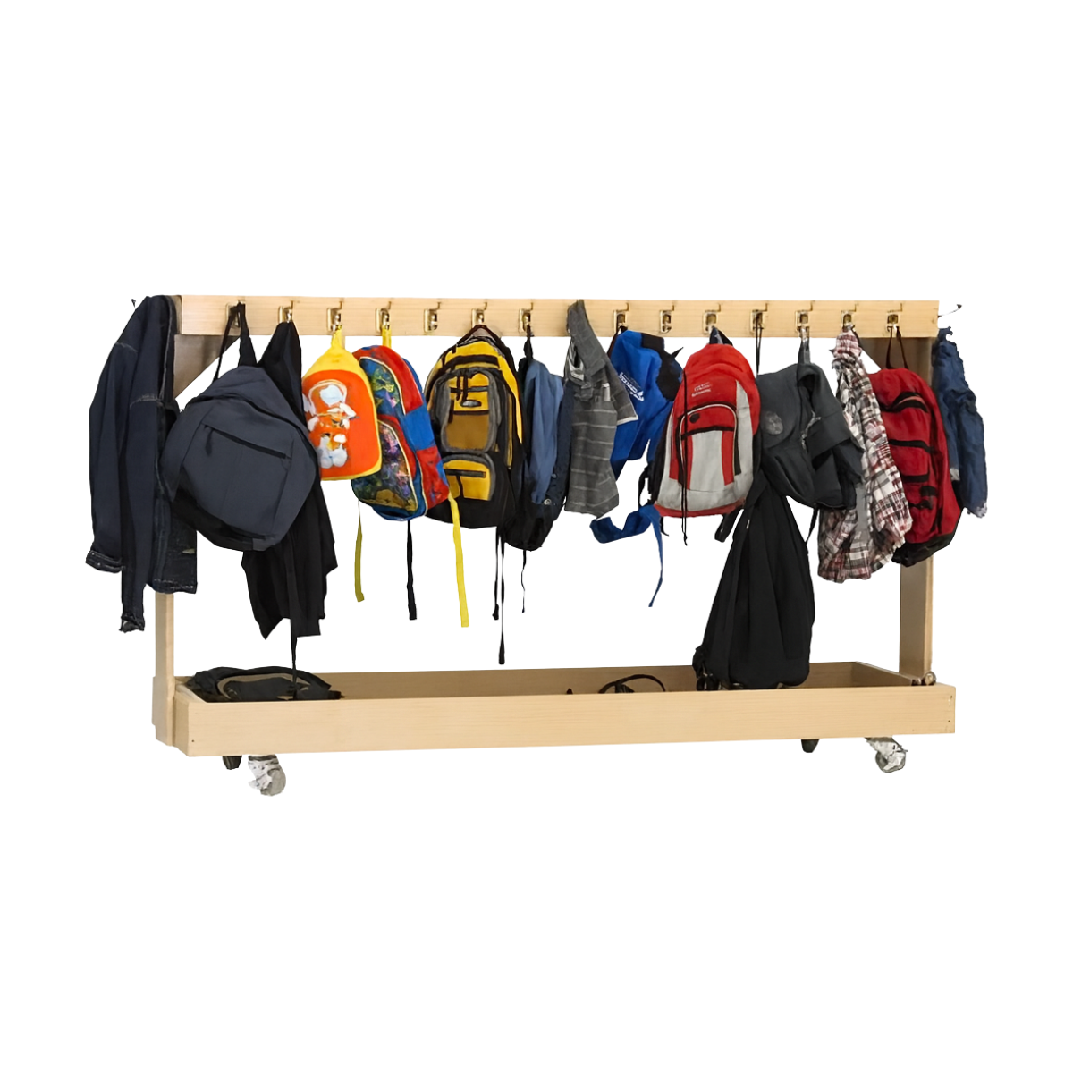Mobile Backpack Coat Cart - Main Image